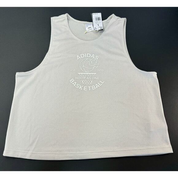 adidas Tops - Basketball Practice Jersey Adidas Hoop Womens As One Lg HZ9920 Mesh Top Beige